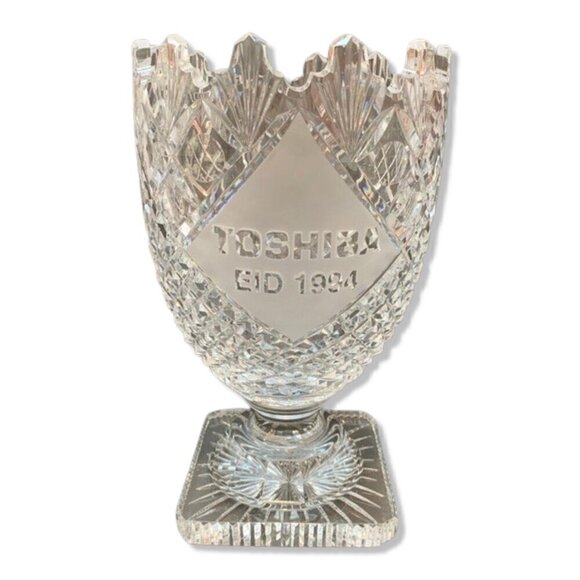Waterford Crystal Presentation Trophy Vase Toshiba 1994 - Picture 1 of 11